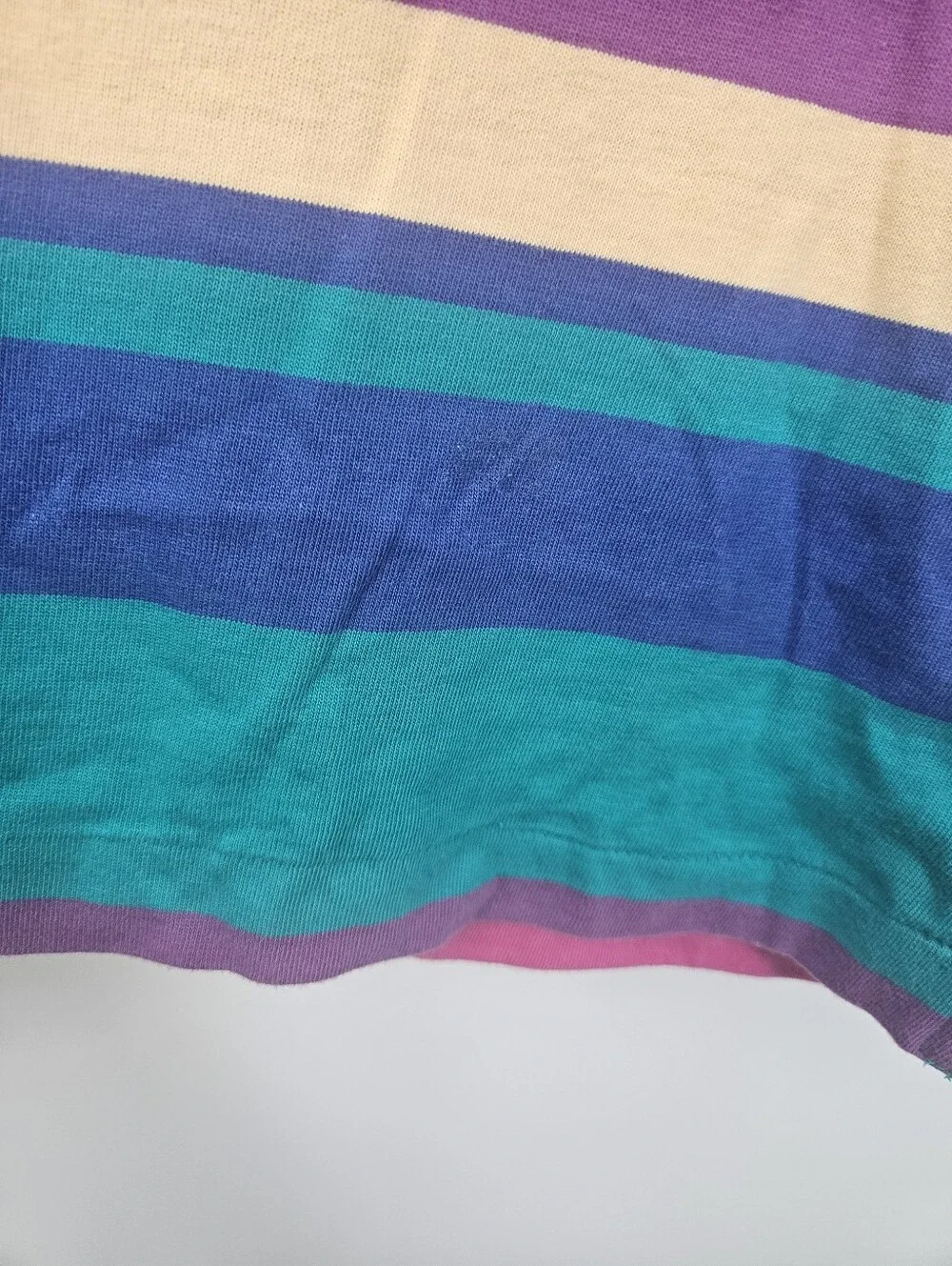 Vintage Deadstock Chaps Ralph Lauren 90s Striped Monogrammed Long Polo Shirt NWT